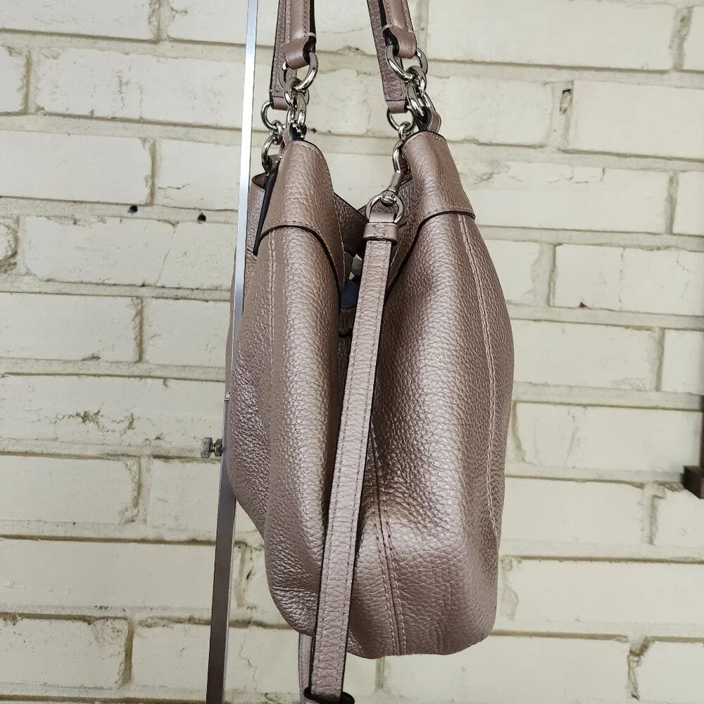 Like New Coach Lexy Gold Leather Shoulder Bag Handbag Purse